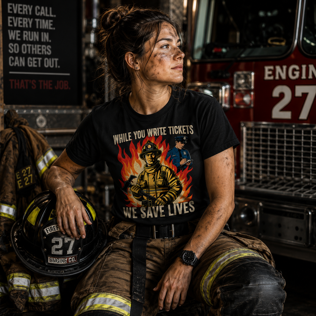 While You Write Tickets We Save Lives Tee