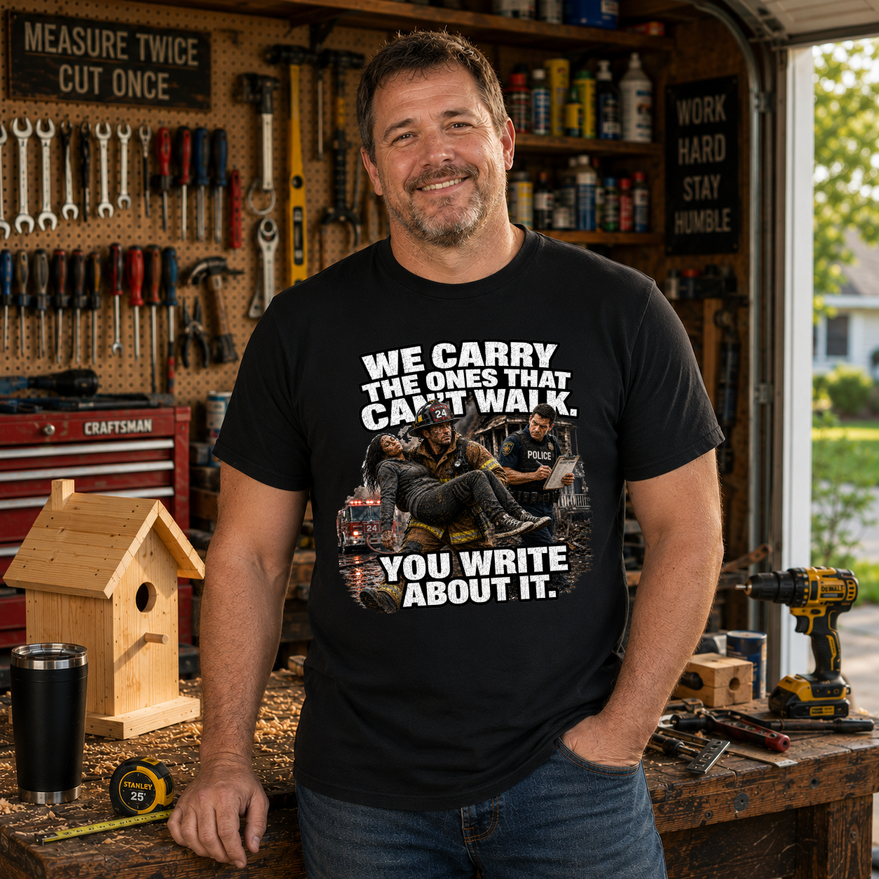 We Carry the Ones That Can't Walk You Write About It Tee