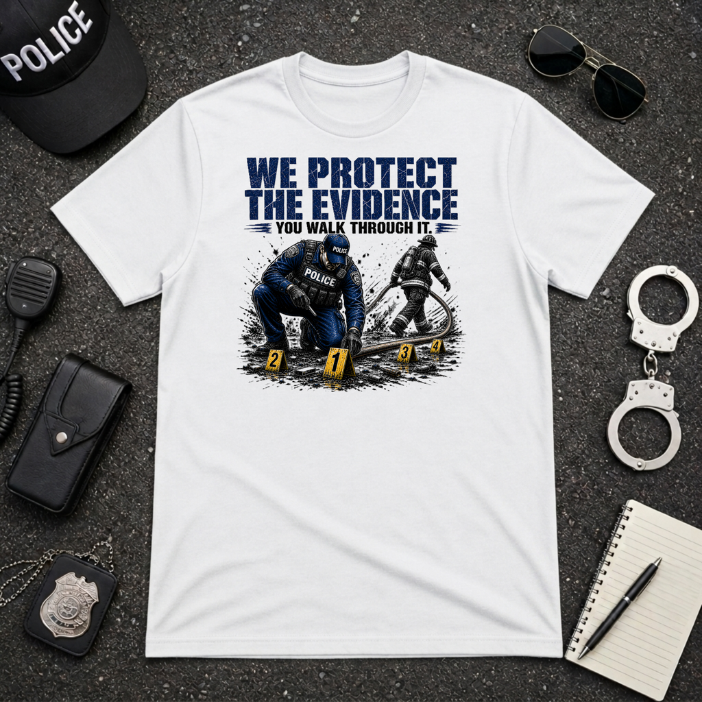 We Protect The Evidence You Walk Through It T-Shirt